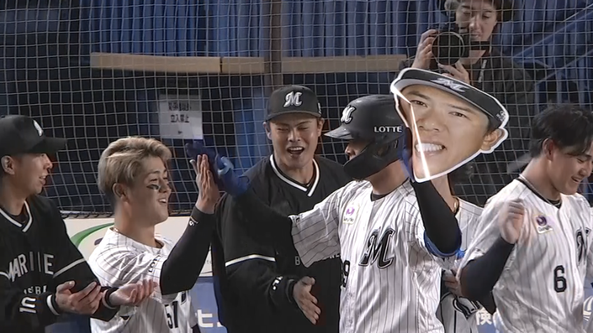 4回裏・M井上広大 打った瞬間の完璧なソロアーチで同点!!
