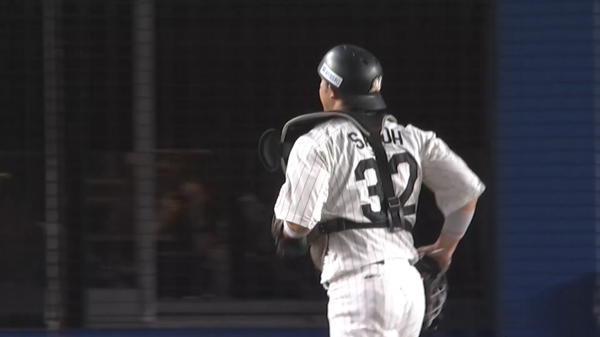 4回表・M佐藤都志也 正確な送球で盗塁を阻止する!!