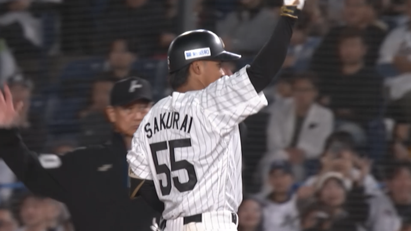 7回裏・M櫻井ユウヤ センター返しでプロ初ヒット!!