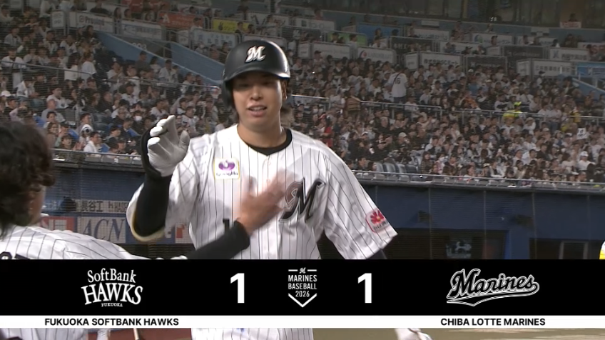 8回裏・M上田希由翔 ライトスタンドへの同点ソロホームラン!!