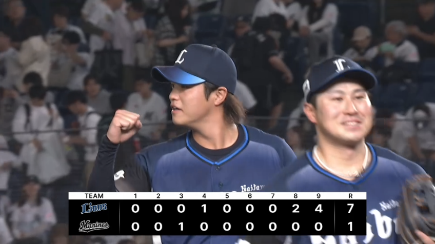 9回裏・L甲斐野央 最後は三振でリーグ2位を決める!!