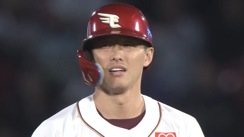 5回裏・E辰己涼介 左中間を破るタイムリー2ベース!!