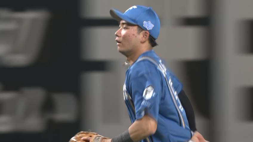5回裏・F山縣秀 グラブトスでゲッツーを奪う!!