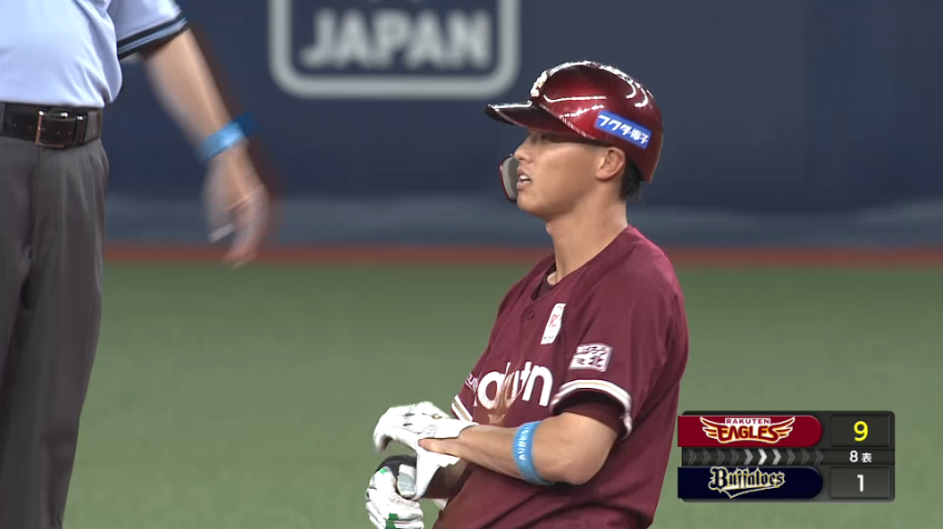 8回表・E辰己 2点タイムリーヒット！ そして好走塁！