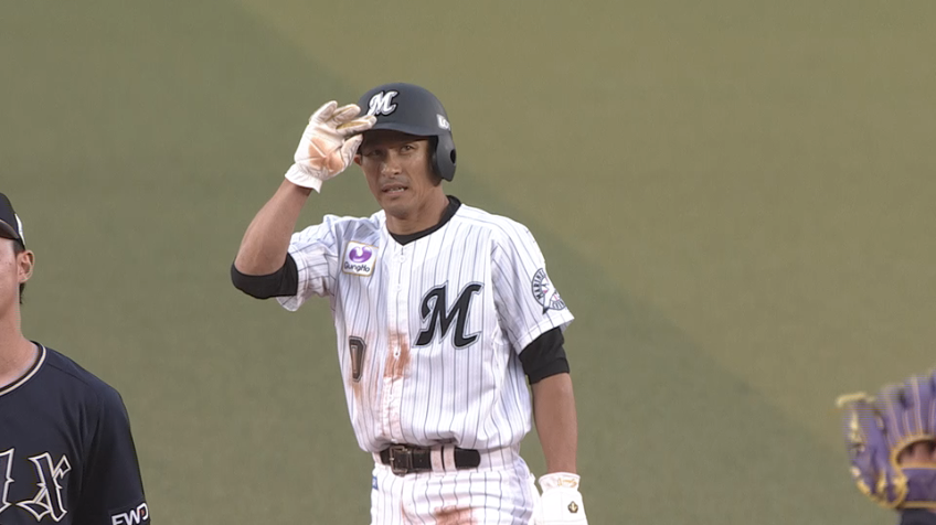 1回裏・M荻野貴 出塁後すぐさま盗塁を決める！