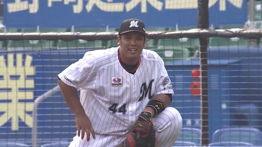 6回表・M井上 一塁線上の打球を好守備！