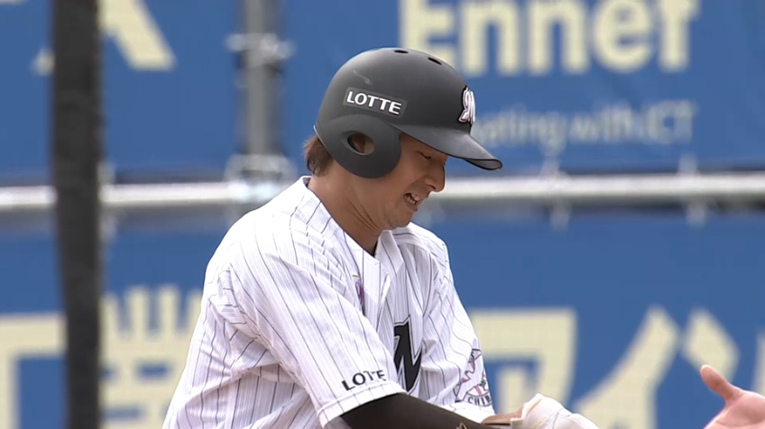 4回裏・M藤岡 勝ち越しタイムリーヒットを放つ！