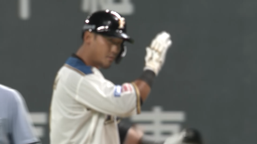 1回裏・F中田 ショートの頭を越えるタイムリーヒットで逆転に成功！