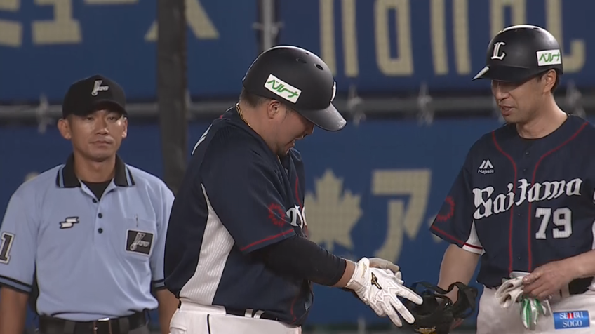 8回表・L山川 4番のバットでダメ押しのレフト前タイムリーヒット!!