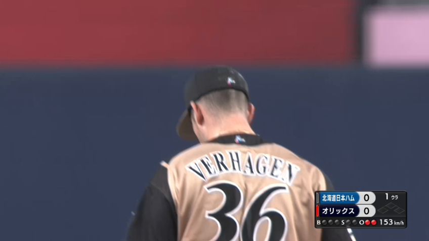 1回裏・Fバーヘイゲン 見事な空振り三振で上々の立ち上がり!!