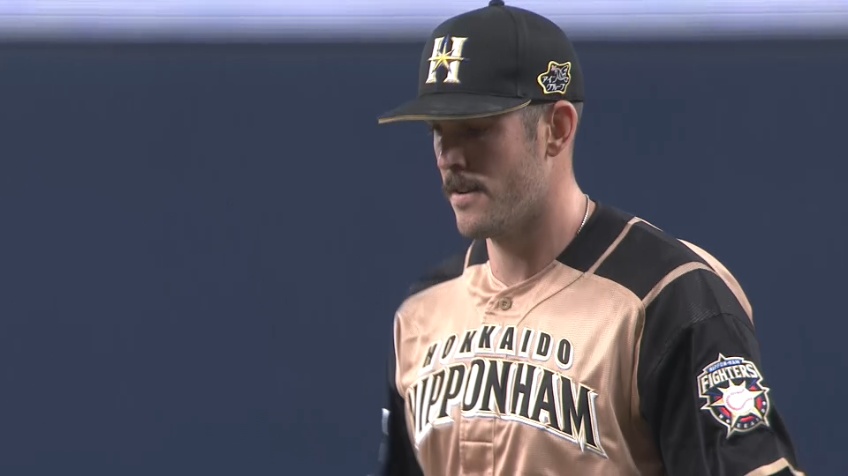 3回裏・Fバーヘイゲン 2アウト2塁のピンチを三振で切り抜ける!!