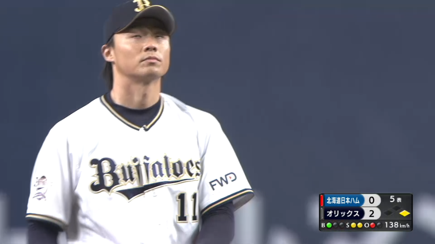 5回表・B山崎福 バッターが反応できない内角のストレートで見逃し三振を奪う!!