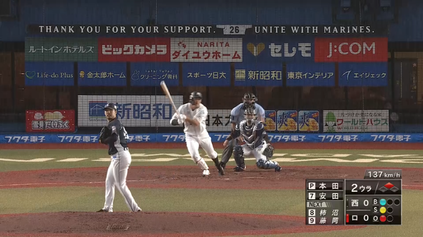 2回裏・M安田 先制点となるタイムリーヒットを放つ‼