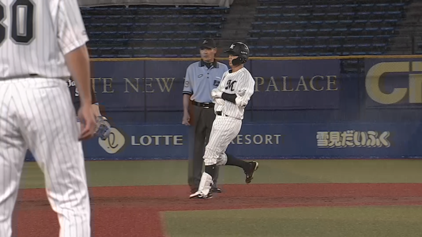 3回裏・M中村 3塁線を破るタイムリー2ベース‼