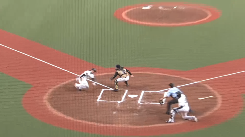 6回裏・F渡邉 見事なバックアップで勝ち越しを阻止!!