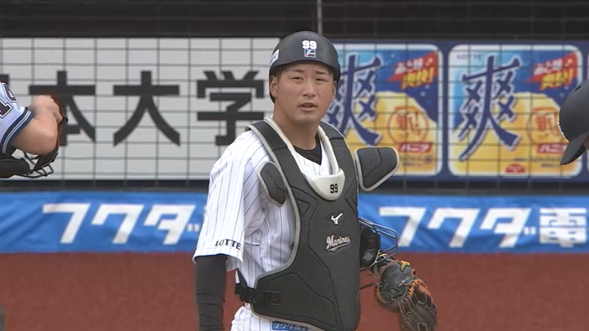 1回表・M柿沼 強肩！俊足L源田の盗塁を阻止！