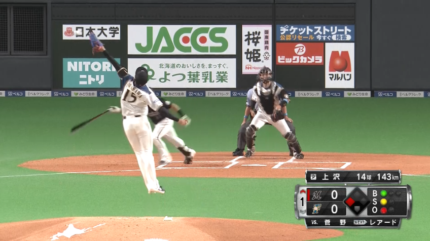 1回表・M菅野 前進守備の間を抜く先制タイムリーで3試合連続の打点!!