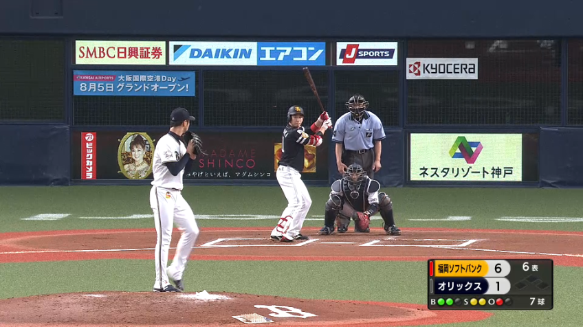 6回表・B吉田一 落差のある変化球で空振り三振を奪う!!