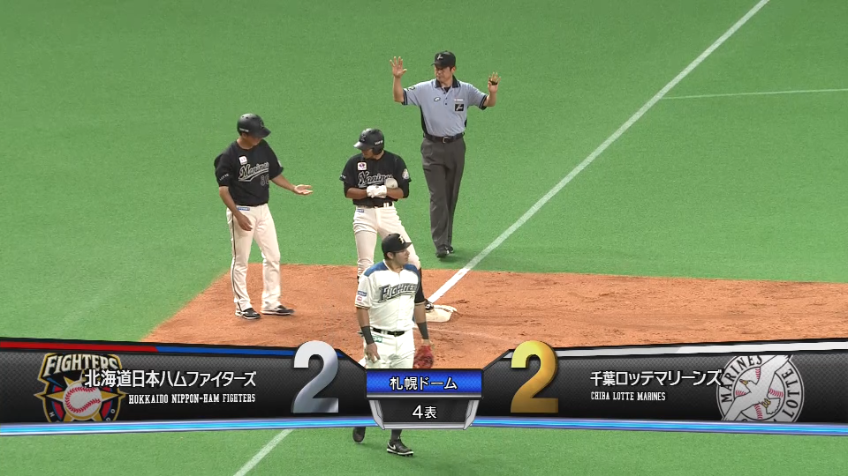 4回表・M荻野貴 レフトの頭を越える同点のタイムリー2ベースヒット!!