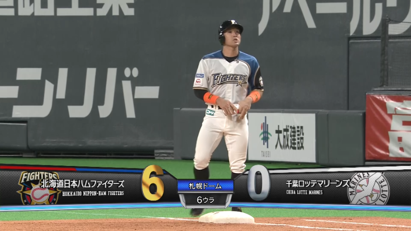 6回裏・F杉谷 死球でガッツポーズ、本日2打点目の漢!!