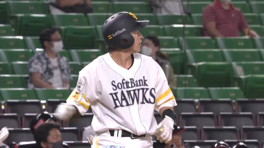 1回裏・H柳田 右中間へ先制タイムリースリーベースを放つ！