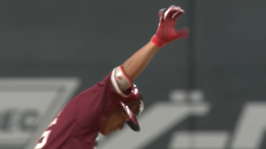 9回表・E田中 左中間を破るタイムリー2ベースヒットで土壇場で逆転に成功する!!