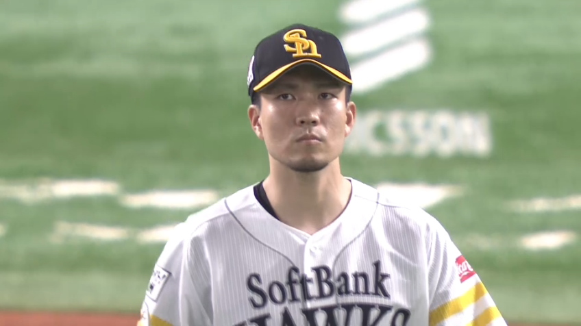 1回表・H千賀 先頭のM荻野から三振を取り、幸先の良いスタートを切る!!