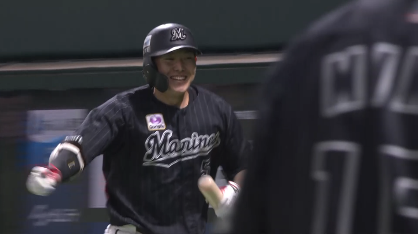 2回表・M安田 H千賀のフォークを捉え先制の2ランホームラン!!