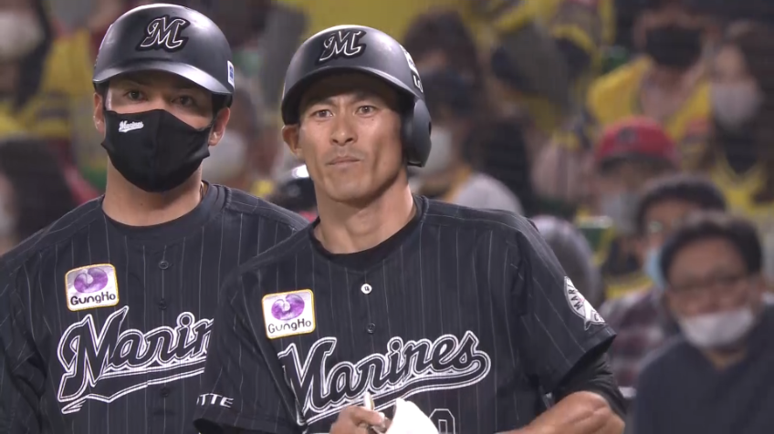 5回表・M荻野 三遊間を抜ける鮮やかなタイムリーヒット!!