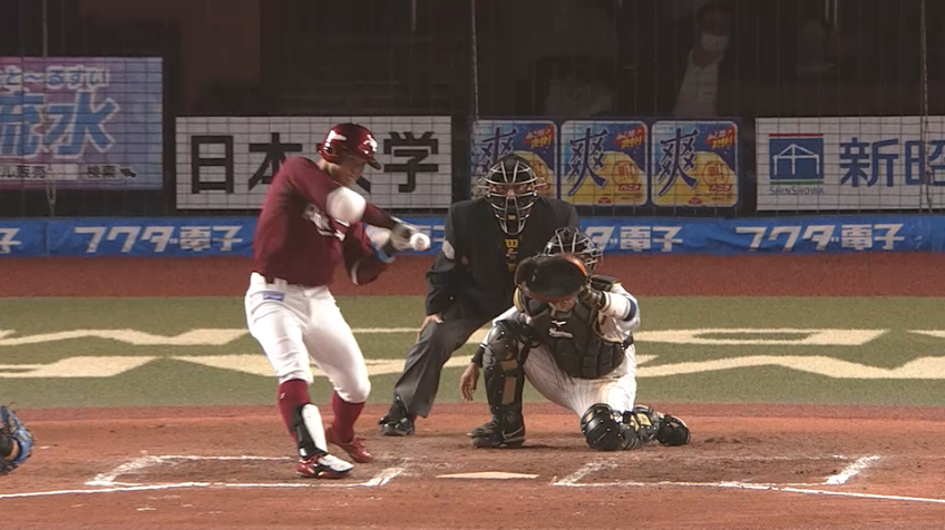 6回表・E茂木 今季第1号となる右中間への3ランホームランを放つ!!