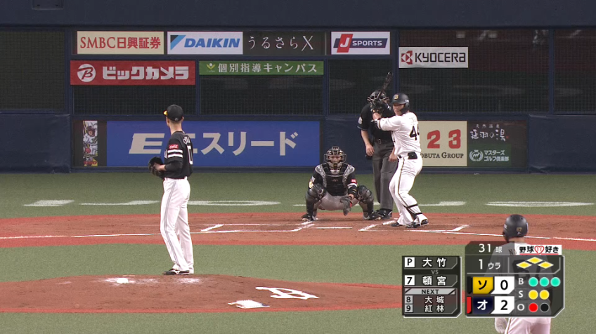 1回裏・H大竹 ピンチながらもキャッチャーフライで2つ目のアウトをとる!!