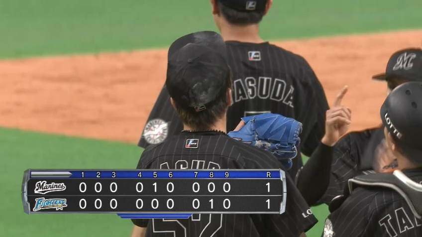 9回裏・M益田 流石の投球で無失点!! 最後の打者を打ち取り試合終了!!