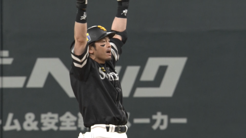 7回表・H松田宣 レフトフェンス直撃の勝ち越しタイムリー2ベースヒット!!