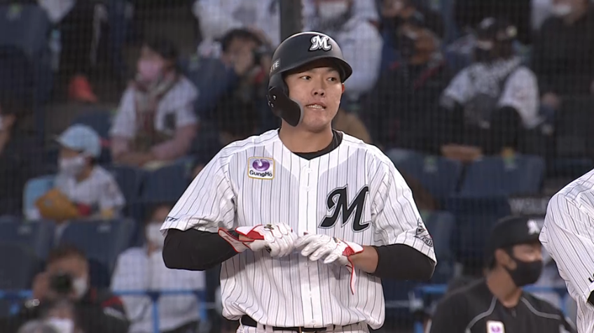 1回裏・M安田 チャンスの場面で先制タイムリーヒットを放つ!!
