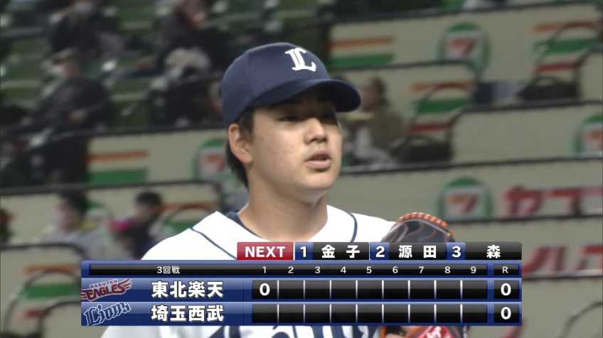 1回表・L上間 プロ初登板のマウンドで、三者凡退の立ち上がり!!