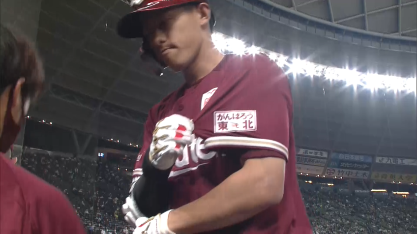 6回表・E辰己 2試合連続!!ライトスタンドに突き刺さるソロホームラン!!