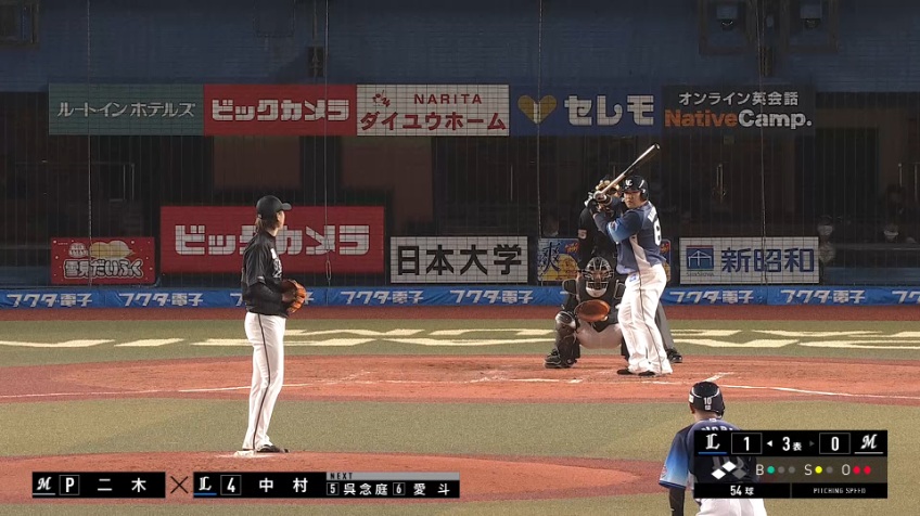 3回表・M二木 追加点のピンチを招くもフライで打ち取り、無失点で切り抜ける!!