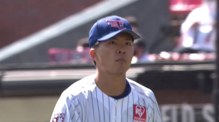 1回表・E早川 初回のピンチの場面、見逃し三振を奪い切り抜ける!!