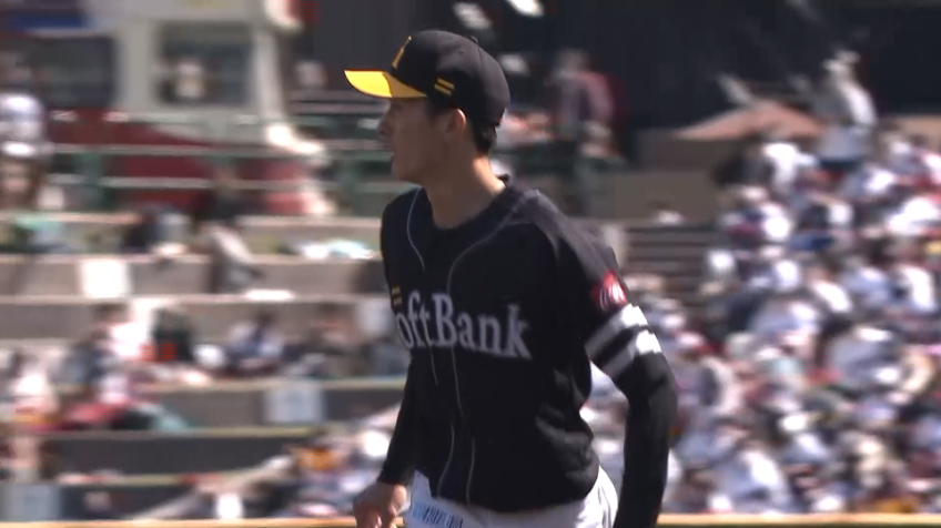 2回裏・H周東 一二塁間の深い当たりを好捕!! 鉄壁の守備を見せる!!