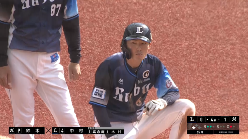 4回表・L源田 完全に盗み、3盗を決める!!