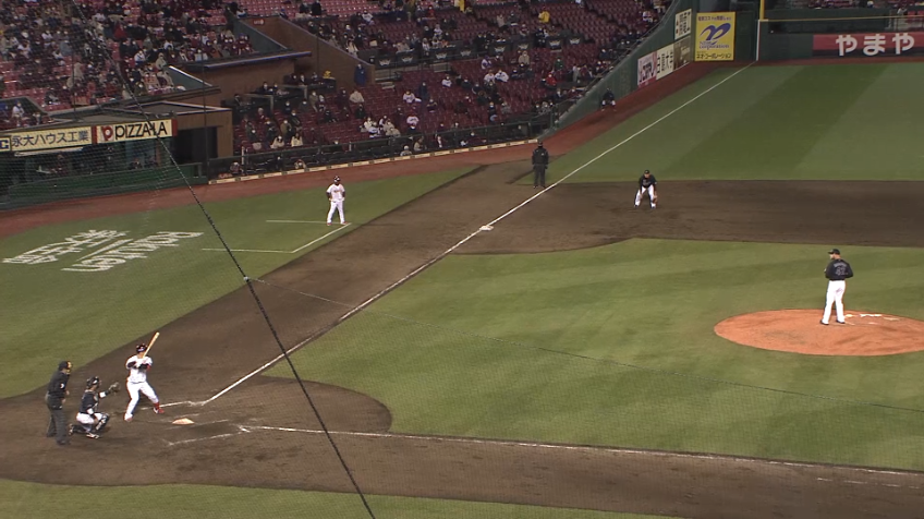 7回裏・Mハーマン 空振り三振を奪い、3者凡退の好投!!