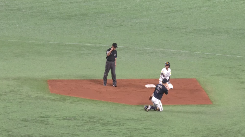 3回裏・B増井がフォークボールで三振ゲッツーを完成させる!!