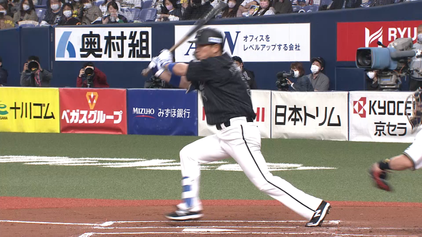 6回表・M角中 流し打ち!! 三遊間を破るタイムリーヒット!!
