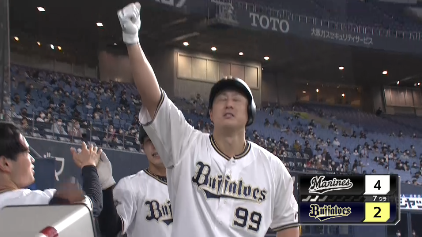 7回裏・B杉本 ラオウ弾!! 2試合連続となる2ランホームラン!!