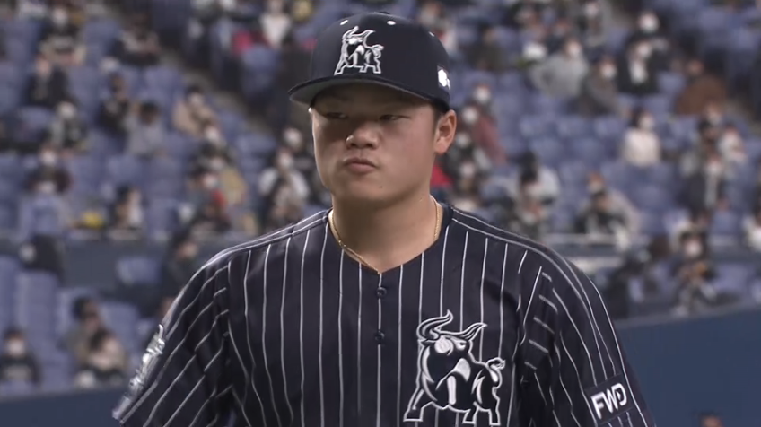 8回表・B富山 1点のリードをしっかり守る好リリーフ!! 3者連続三振を奪う!!