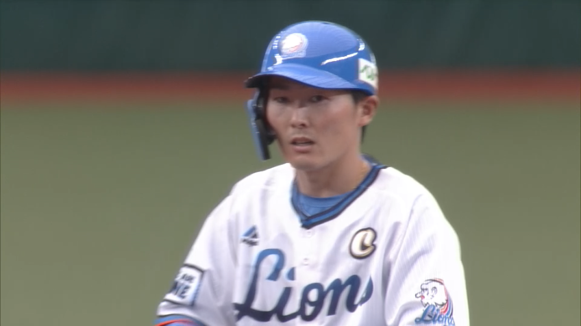 1回裏・L源田 すぐさま同点に追いつくライトへのタイムリー2ベースヒット!!