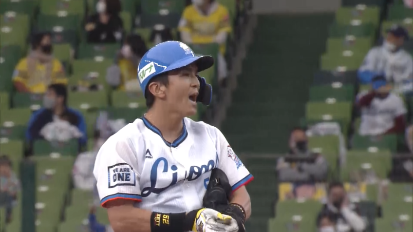 7回裏・L山田 均衡を破るライトへの勝ち越しの2ベースヒット!!