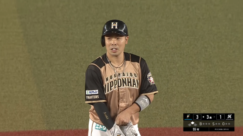 3回表・F近藤 右中間を破るタイムリー2ベースヒット!!