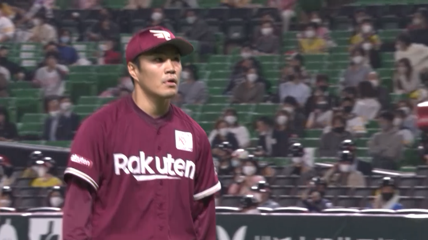 2回裏・E則本 1アウト1,2塁のピンチをゲッツーで切り抜ける!!