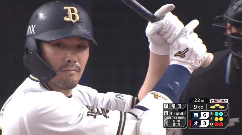 9回裏・BT-岡田 9回裏2アウトから同点に追いつく走者一掃タイムリー3ベースを放つ!!